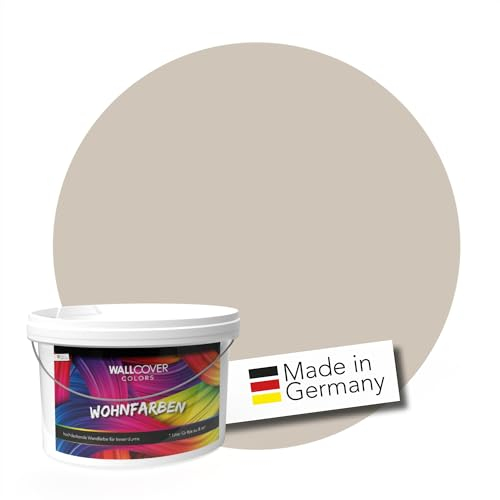 WALLCOVER hochwertige Wandfarbe für Innen | Braun Kaffee Creme | 1L für 8m² | Hochdeckende Innenfarbe Matt (Klasse 1) | Profi Qualität aus Deutschland