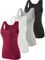 vislivin Elastische Tank Tops für Damen Unterhemden 4er Pack Schwarz/Grau/Weiß/Weinrot XL