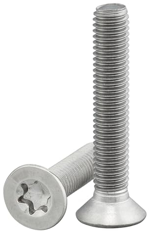 Senkkopfschraube mit Innensechsrund/Torx (ISR/TX) nach Norm ISO 14581 / DIN 965, rostfreier Edelstahl, A2, V2A, Senkschraube (25 Stück, M6 x 40 mm)