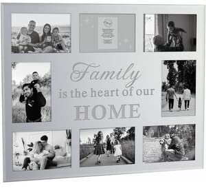 Biznest Silver Multi Picture Wall Frame Family Saying Collage Frame Glass 53X43Cm