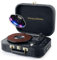 gef-roy Platine Vinyl Muse MT-201 GLD, Stéréo 33-45-78 Tours, Bluetooth USB AUX, Enceintes intégrées 2x5W, Black Gold, OVNI LED RVB