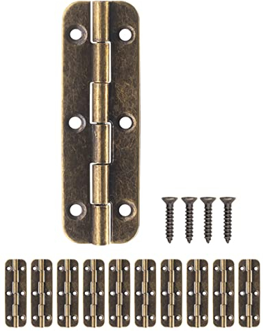FUXXER® 10x Antike Scharniere, Metall-Scharniere, Eisen-Optik, Vintage Design, 50 x 15 mm, 10er Set