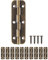 FUXXER® 10x Antike Scharniere, Metall-Scharniere, Eisen-Optik, Vintage Design, 50 x 15 mm, 10er Set