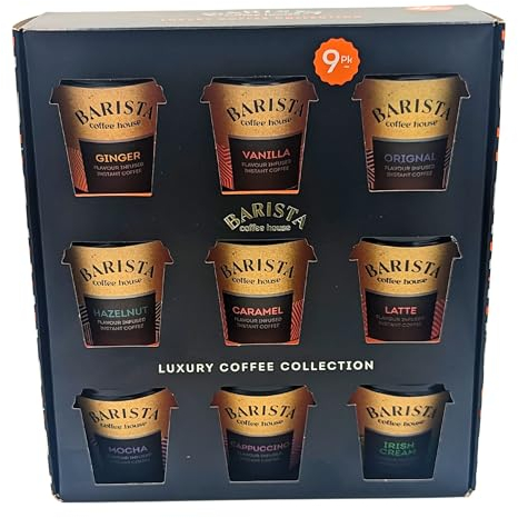 Coffee Gift Set | Travel Coffee | Takeout Cups Gift Sets | Instant Coffee 8 Pack Collection | Cappuccino, Vanilla, Latte, Hazelnut, Mocha, Amaretto, Caramel and Praline- Coffee Lovers Gifts Men Women