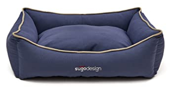 sugodesign Hundebett Wasserabweisend aus Baumwoll-Polyester - Hundekörbchen mit herausnehmbaren Kissen - Hundesofa mit praktischer Tragetasche - 7 Verschiedene Motive - 3 Größen (S/M, L, XL)