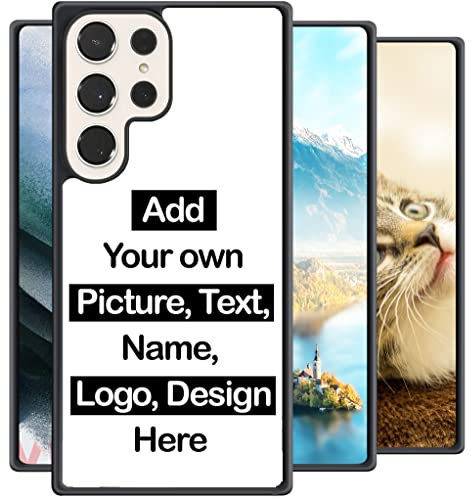 Personalised Phone Case for Samsung Galaxy S23 Ultra, Add Your Text, Picture, Designs, Business Logo on Shockproof Bumper Cover Customised Gift idea for Birthday, Wedding, Anniversary, Special Moments