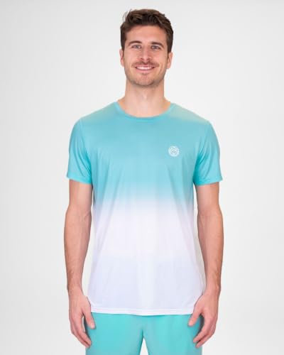 BIDI BADU Herren Crew Gradiant Tee - Aqua, White, Größe:S