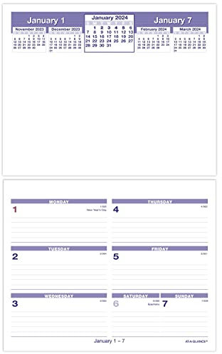 AT-A-GLANCE 2024 Flip-A-Week Wochenkalender Nachfüllpackung, 15,2 x 17,8 cm (SW705X5024)