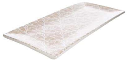 Bandeja de cerámica decorada tórtola, bandeja rectangular de mesa para dulces, aperitivos, bandeja decorativa, ngl 100