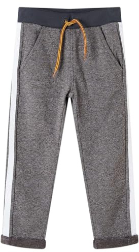 vidaXL Kinder Trainingshose Jogginghose Fitnesshose Sporthose Dunkelgrau Melange 128