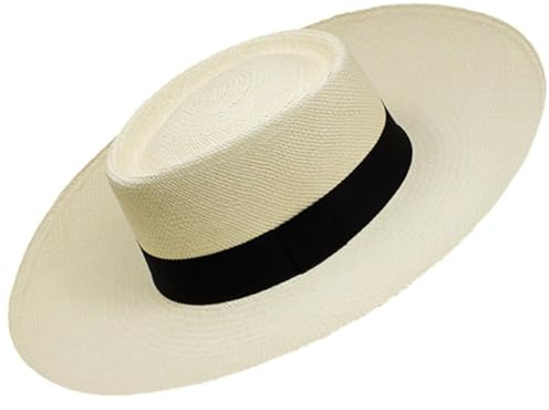 Gamboa Original Sombrero Panama Hecho en Ecuador ala Ancha Cordobes de Paja Toquilla Hombre y Mujer Protección UV
