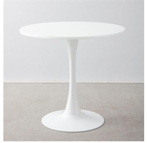 JHAISMAO Modern Casual Negotiating Table, Round Table Tulip White Coffee Milk Tea Shop Dining Table, Nordic Balcony Small Round Table and Chairs(Size:60cm)
