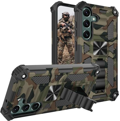 Ysnzaq Hülle für Samsung Galaxy A55 5G, [Military Grade Schutz] Camouflage Armor Panzerhülle Heavy Duty Handyhülle mit Ständer Schutzhülle für Galaxy A55 5G-YH Army Green