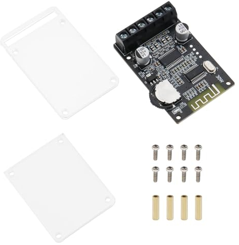 VGOL Carte Amplificateur Audio Bluetooth XY-P15W Module Amplificateur Bluetooth Récepteur Audio Numérique sans Fil 2.0 Canaux avec étui de Protection en Acrylique pour Haut-Parleur DIY