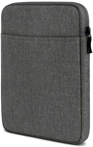 moex Tablet Hülle für Lenovo Legion Tab Tasche mit Reißverschluss und Fach für Zubehör, Nylon Stoff Sleeve weich Gepolstert, Schutzhülle Minimalistisch Dash Case, Dunkelgrau
