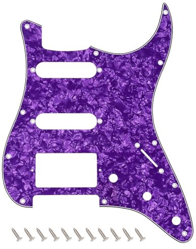 Banworks 4 plis Strat HSS Pickguard 11 trous pour guitare électrique Pickguard SSH Scratch Plate pour USA/Mexicain Modern Style Standard Stratocaster ST JT/HB-02 Purple Pearl