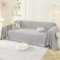 Royhom Couch Überzug 2/3/4 Sitzer, Sofa Überzug Ecksofa, Sofabezug L Form, Chenille Sofaüberwurf, Couch Überwurf mit Deko Quasten, Hellgrau Sofa Überwurf(Rein Hellgrau, 180x380cm)