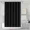 LUKDUNG 180x200 Badevorhang, Duschvorhang Anti-schimmel in Badezimmer, Vorhang für Badewanne Dusche aus Stoff Wasserdicht Waschbar, Waschbar PEVA Shower Curtain mit 12 Duschvorhangringe Schwarz