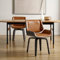 Zouron Drehstuhl Esszimmerstühle 2er Set - Braun Mid Century Moderner Schreibtischstuhl Kunstleder Wohnzimmerstuhl Eichenholz Küchen-Esszimmerstühle mit gepolsterter Sitzfläche