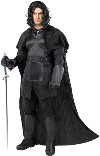 Funidelia | Jon Snow Umhang - Game of Thrones für Herren Jon Snow, Game of Thrones, Film und Serien - Zubehör für Erwachsene, Zubehör für Kostüm - Schwarz