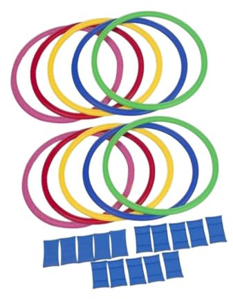 FLCPJGV 10 Piezas de Anillos de Entrenamiento de Agilidad, Juego de Deportes al Aire Libre, Equipo de Entrenamiento sensorial para jardín de Infantes, 42cm