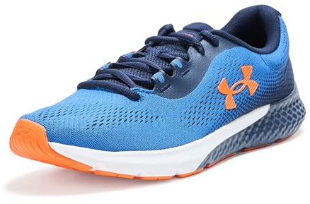 Under Armour Men's Charged Rogue 4 Sneaker, (432) Tech Blue/Midnight Navy/Team Orange, 7 UK