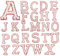 DIYEAH 26St Perlenstoff-Aufkleber Reize Puffer Glücklich Aufnäher für Taschen Flecken buchstaben aufnäher buchstaben patches Patch-Buchstaben-Design Buchstaben-Design-Patch Polyester rot