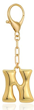 LILIE&WHITE Schlüsselanhänger mit Buchstaben N, Elegantes Design in Gold, Farbtreu & Langlebig, Personalisierte Geschenkidee für Geburtstag, Jahrestag und besondere Anlässe