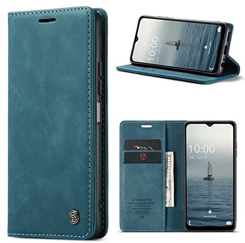 Azororo Handyhülle für Samsung Galaxy A14 5G/4G Hülle Premium Lederhülle Flip Case Magnet Tascher Kartenfach Standfunktion Klapphülle Schutzhülle für Samsung Galaxy A14, Blaugrün