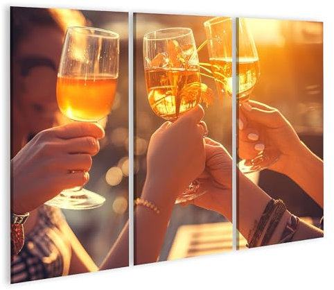 islandburner Quadro su tela amici incontrano al tramonto per soggiorno amici ristorante immagini murali poster