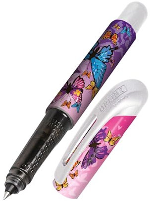 Online College Butterfly Tintenroller mit Patrone I Ergonomischer Rollerball für Rechts- & Linkshänder mit Butterfly-Design I Tintenroller Kinder & Erwachsene I inkl. Kombipatrone I Made in Germany