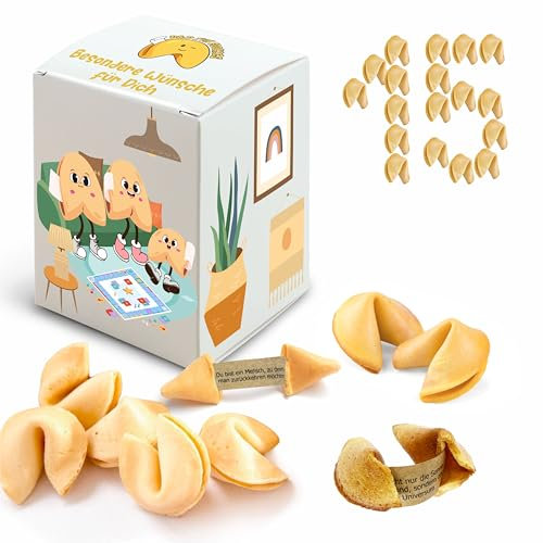 D&D FUN COOKIES - Klassische Glückskekse mit Komplementen | Universelle Komplimente für alle | Individuell verpackte Kekse | Chinesische Glückskekse | Fortune Cookies (S WHITE, 15, stück)