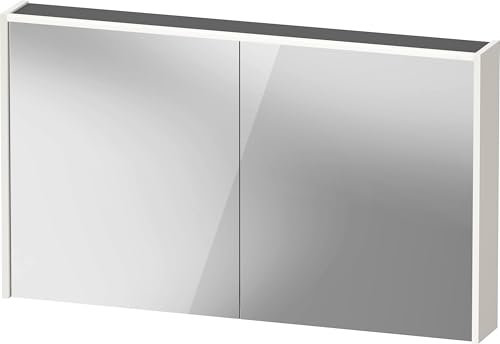 Duravit D-Code Spiegelschrank, Steckdose Typ E (FR, BE), 2 Türen, LED-Lichtfeld Oben, 1200x700mm, 9 W, DC7108022221000, Farbe: Weiß Hochglanz