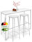 BeFair Bartisch Set Weiß - Stehtisch mit 2 Barhockern - Hochtisch mit Barstühlen - Tisch 120x40x100 cm, Hocker 70 cm Höhe für Küche