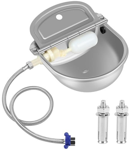 Automatischer Viehwassernapf mit Schwimmerventilen Wasserspender für Haustiere aus Edelstahl Tränke für Hunde und Pferde