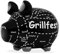 Sparschwein Grillfest aus Keramik, Schwarz/Weiß (B/H/T) 17x15x15cm Mittelschwein