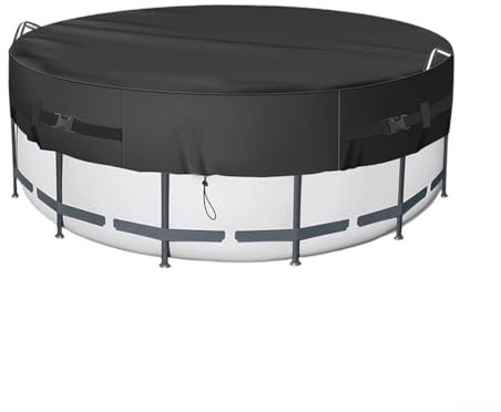 Bâche de piscine ronde, tissu Oxford 210D imperméable, convient aux piscines de 2,4 m, 3,6 m, avec cordes pour une meilleure stabilité (2,4 m)