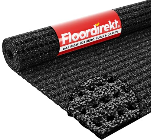 Floordirekt Sicherheitsmatte gegen Glätte - Outdoor Teppich mit Rutschfester Granulat Beschichtung - Antirutschmatte für Außenbereich - 120 cm Breite und viele Farben und Längen (3 m, anthrazit)