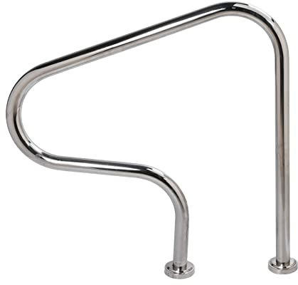 Haofy Edelstahl-Poolschiene, an Deck Montierter Unterwasserhandlauf, Silberpolierte Oberfläche, für Eingelassene Pools, Spas, Whirlpools und Wasserparks (ST003)