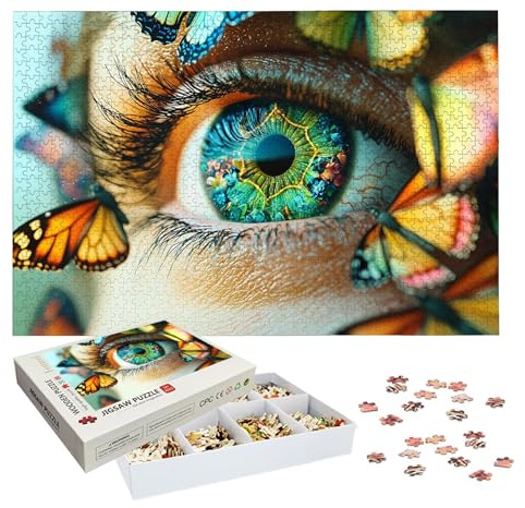 Puzzle 6000 Teile Erwachsene, Auge Puzzle 6000 Teile, EIN Herausforderndes Rätsel, Schmetterling Holzpuzzle Erwachsene mit Exquisiter Verpackungsbox, Puzzlespiele für Ganze Familie, Wanddeko, -7786
