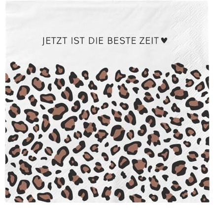 Grafik Werkstatt Servietten mit Spruch | 20 Stück | 12,5 x 12,5 cm | weiß | Jetzt ist die beste Zeit