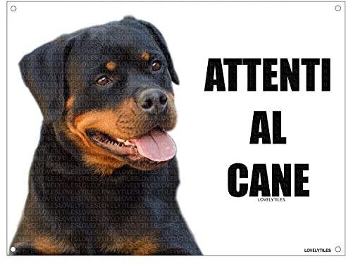 ROTTWEILER attenti al cane mod 3 TARGA cartello IN METALLO (20X30)