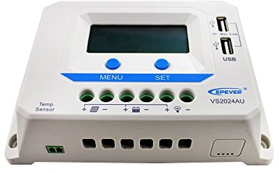 EPEVER® PWM Laderegler 20A, VS2024AU Charge Controller,12V/24V Auto work, 20A, 12V/24V mit LCD Dispaly USB Anschluss(VS2024AU)