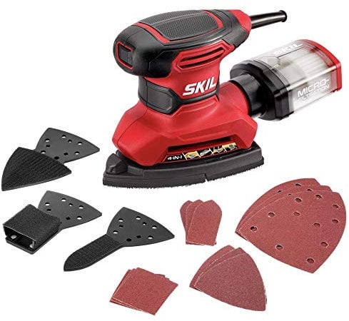 SKIL SR232301Corded Multi-Function Detail Sander with 12Pcs Sanding Paper & 3Pcs Additional Detail Attachment