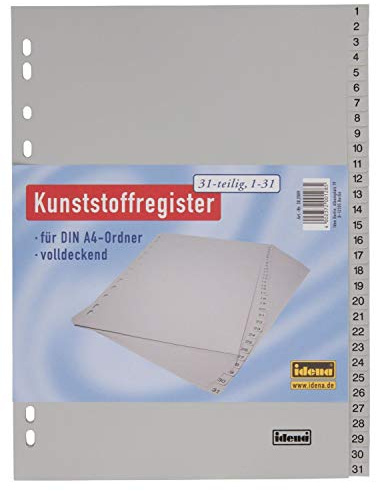 Idena 302009 - Register 1-31, DIN A4, volldeckend (5 Register)