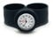 Adult's Big Round Nurse Snap Slap On Watch Analog Silicone Strap , Extra Battery Gift For Men Women (Black)