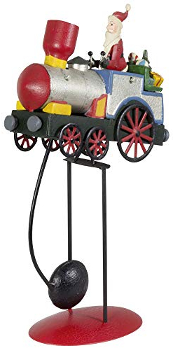 Christmas Paradise Weihnachtlicher Balance Unruhe Pendel Zug Mit Santa Metall Höhe 34cm Bunt Tischdeko