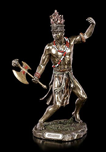 Chango Fantasy-Figur - Shango Orisha Donnergott | Veronese Himmlischer Vater der Yoruba, afroamerikanische Götter-Figur, Skulptur, Statue, H 23 cm