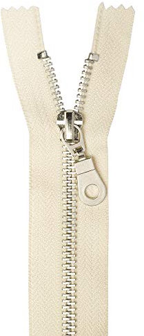 Jajasio 3 Stk. Reißverschluss Metall Aluminium nicht teilbar in 13 Farben creme 25cm Metallreißverschluss für Jacken Taschen Hose Geldböre Jeans