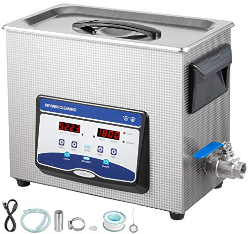 VEVOR Digital Ultraschall Reiniger Ultrasonic Cleaner Schmuck Reinigung Ultraschall Ultraschallreinigungsgerät Brille Reinigungsgerät mit Heater Timer (6.5l)